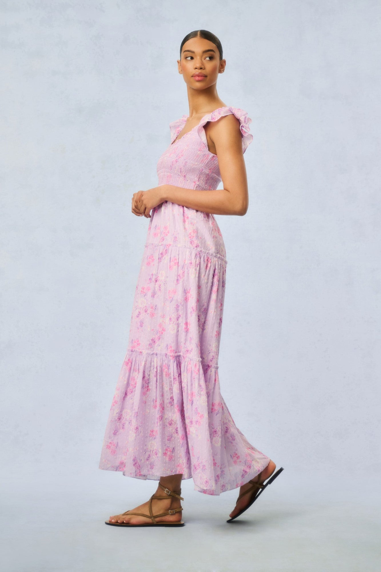 Chessie Heirloom Print Cotton Maxi Dress | Hibiscus
