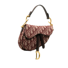 Dior | Pre-Owned Mini Oblique Canvas Saddle Bag | Red/Bordeau