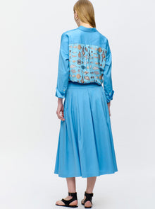 Consuela Pleated Full Skirt | Blue
