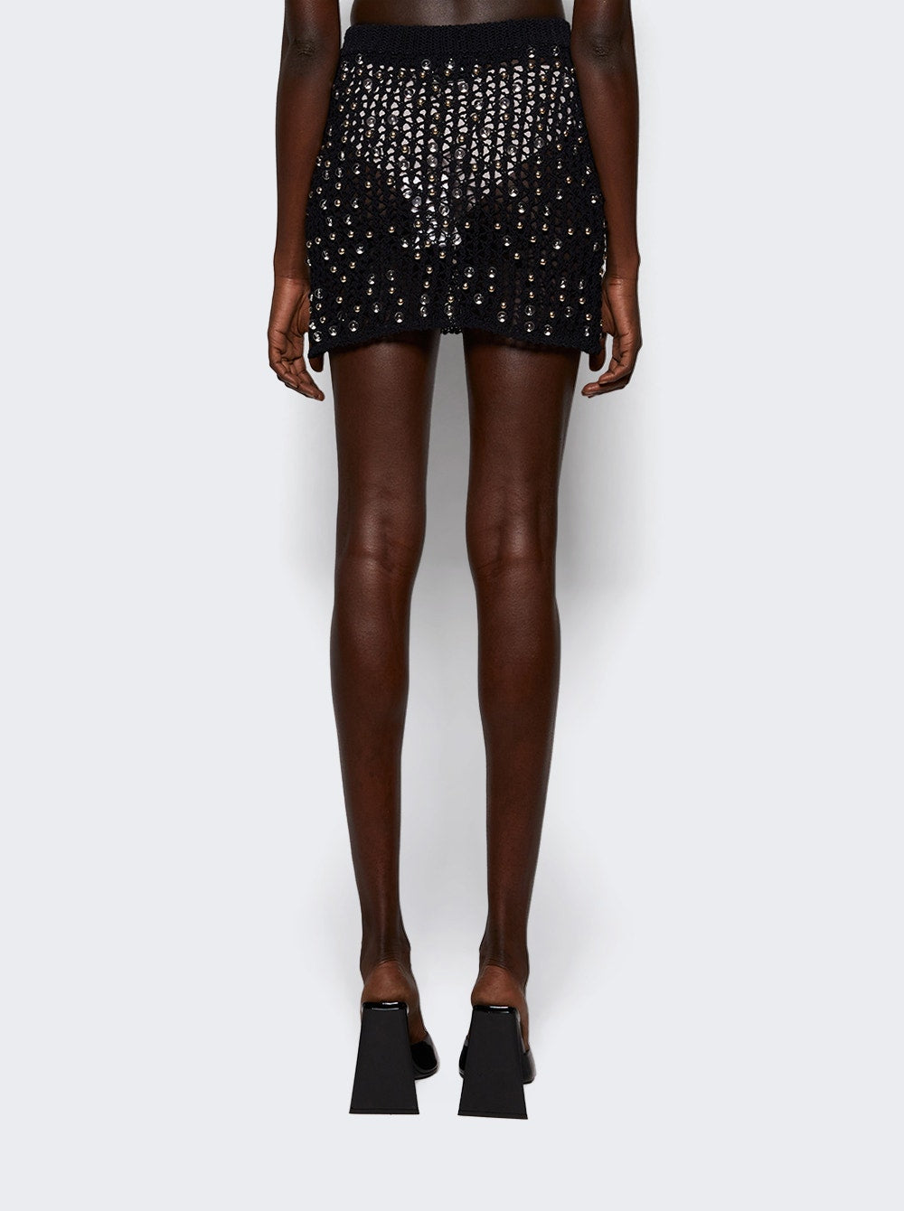 Women | Coperni | Beaded Knitted Skirt | Black