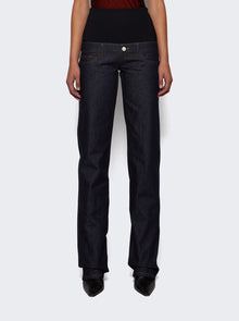Women | Coperni | Jersey Hybrid Denim Trousers Raw | Blue