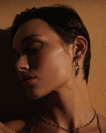 The Seashell Charm Hoops | Silver | Cubic Zirconia