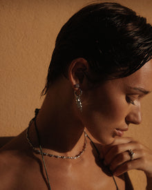 The Seashell Charm Hoops | Silver | Cubic Zirconia