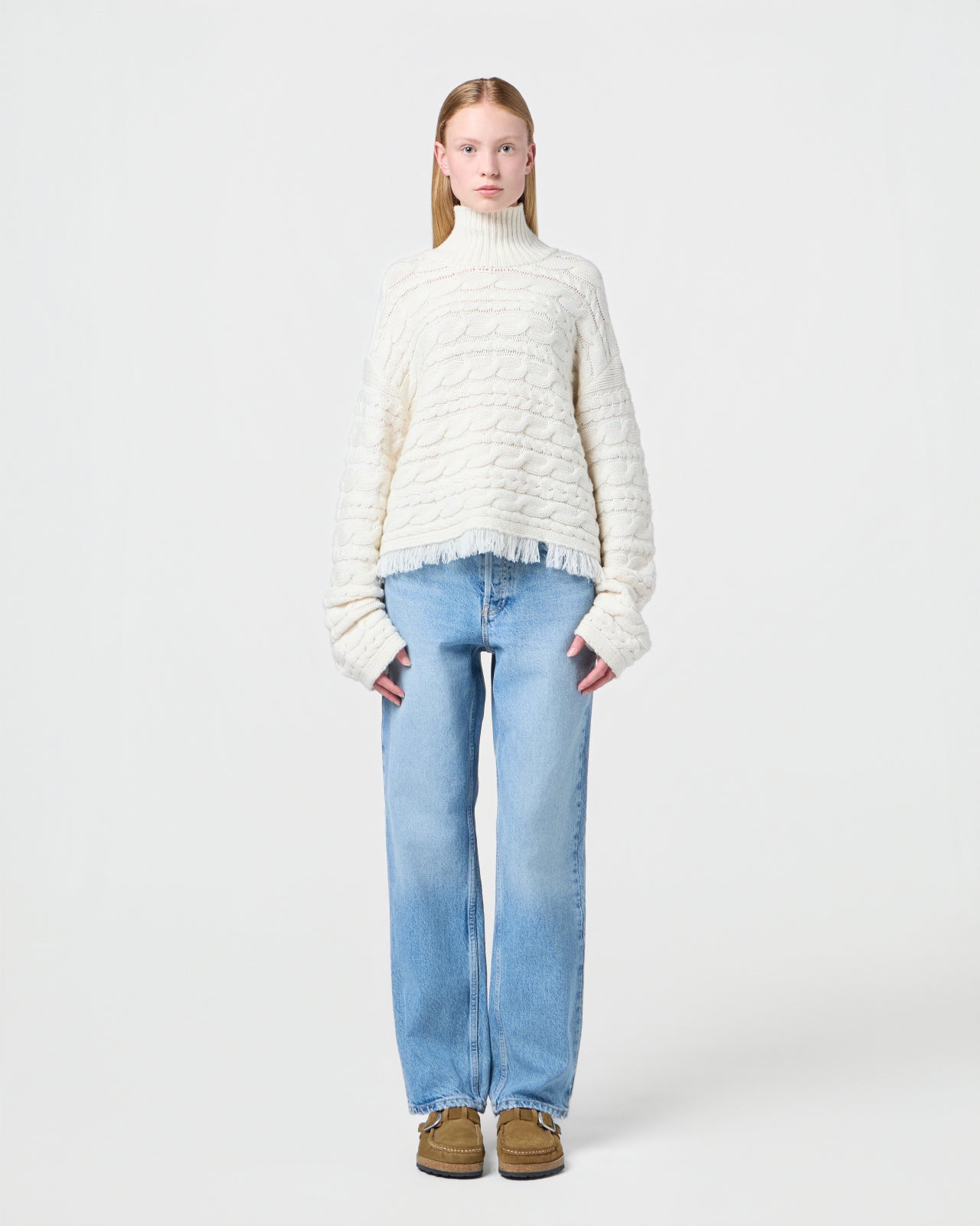 Cropped Cable Tnk | Cream