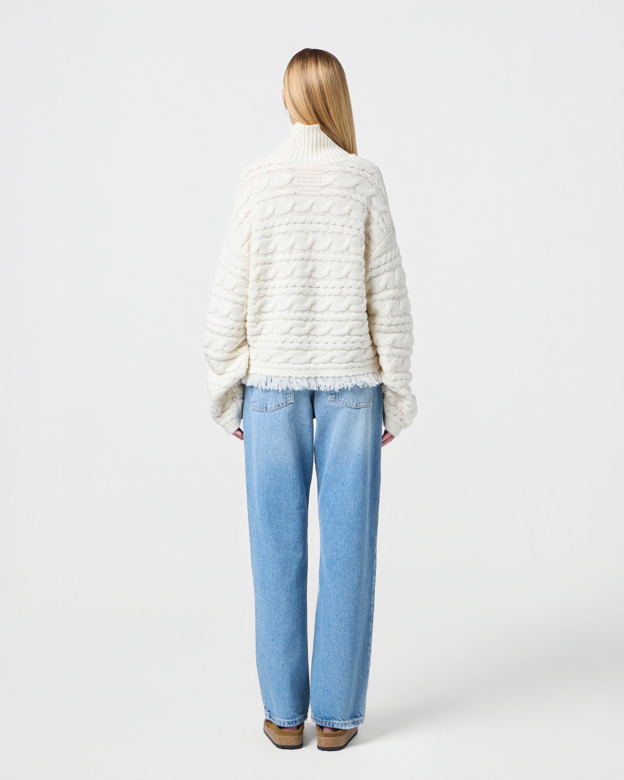 Cropped Cable Tnk | Cream