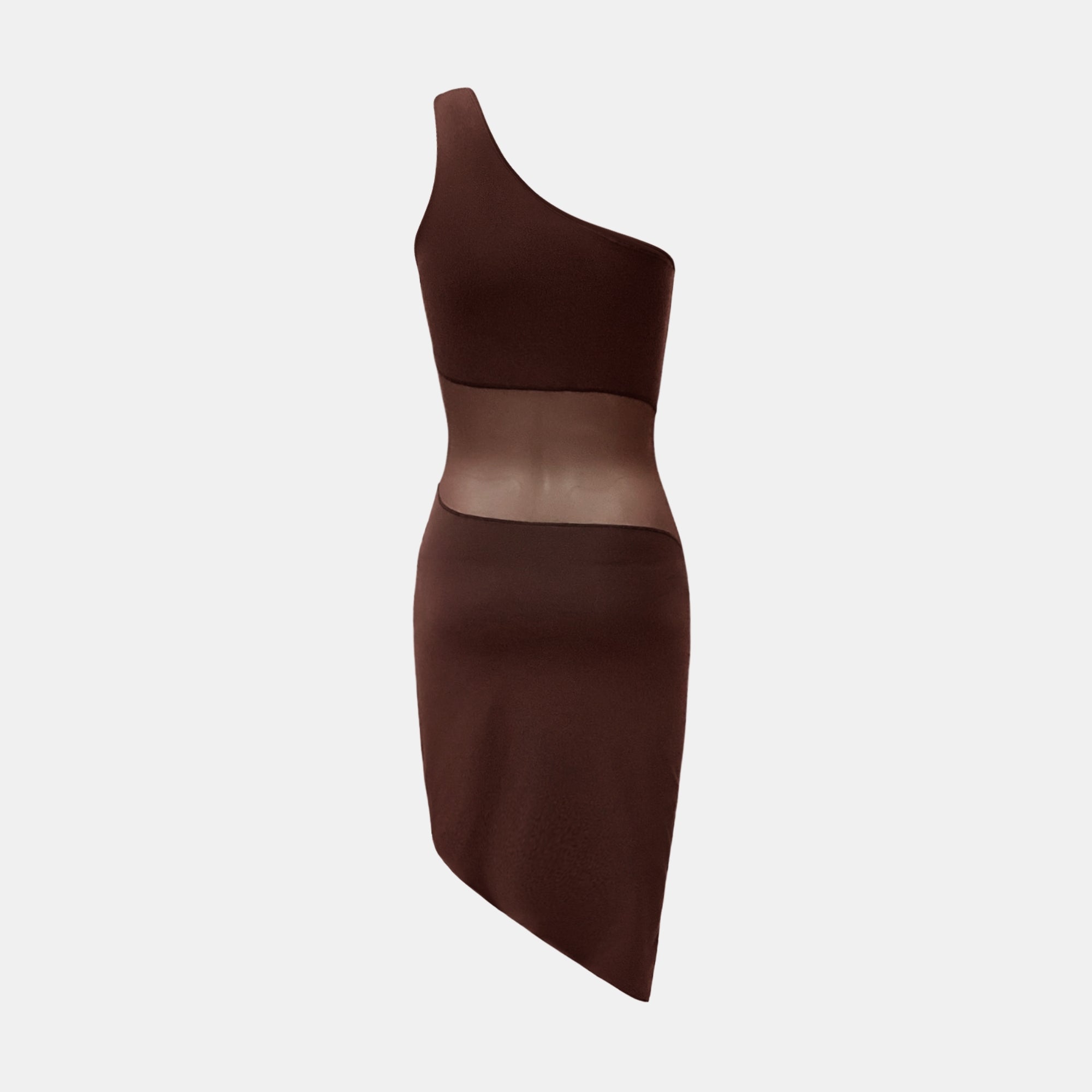 OW Collection CURVE Mini Dress Dress 185 - Brown