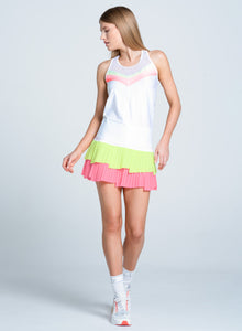 Sunset Spin Tie Back Tank | White