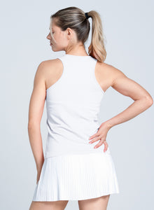 Seamless High Neck Tank | White
