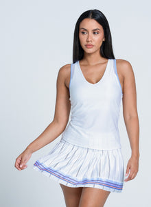 Shimmer V-neck Tank | White