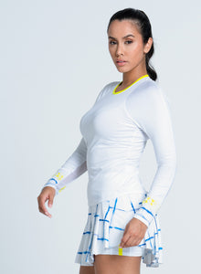 Shibori Wave Long Sleeve | White