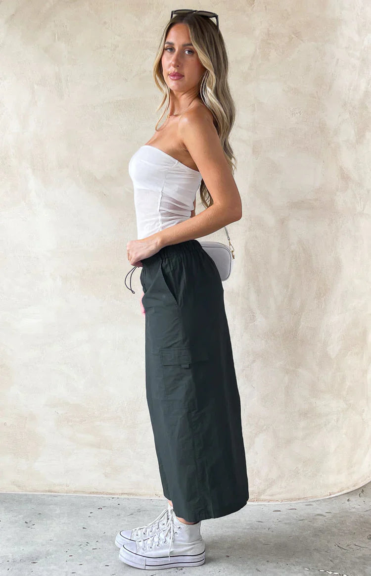 Callen Midi Cargo Skirt | Indigo