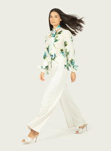Eliana Blouse | Watercolor Blue Floral