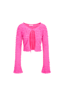 Womens | Celosia Cotton Gauze Flared Cardigan | Lovestruck Pink