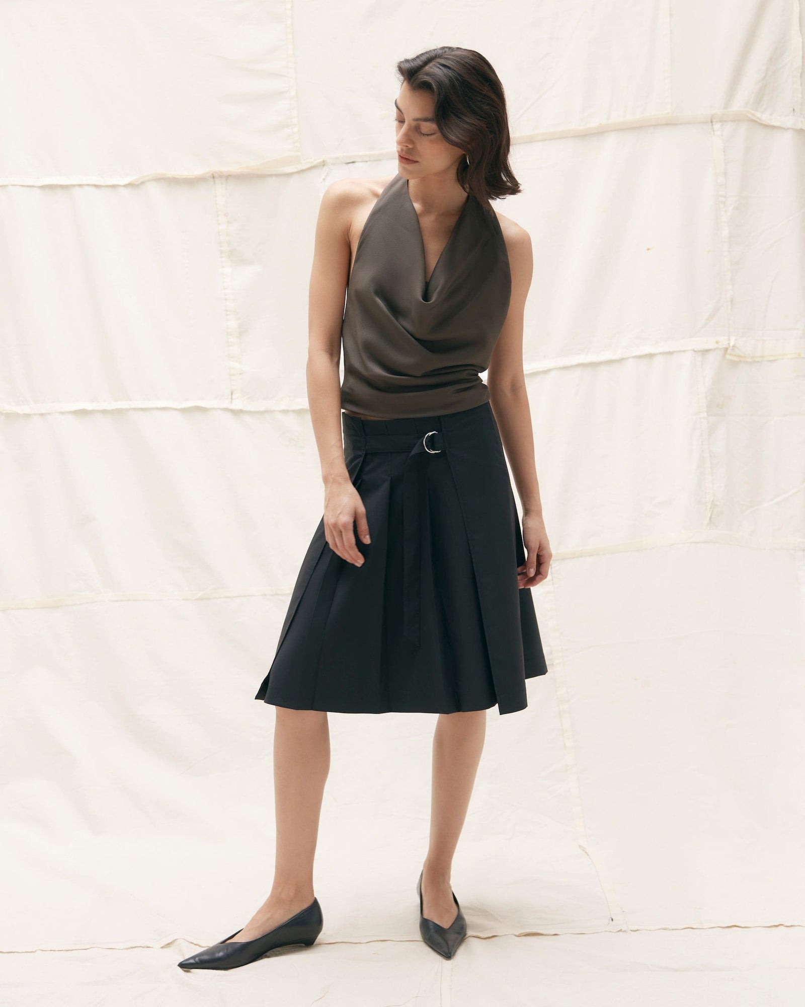 Bianca | Samira Belted Pleated Skirt in Size Small