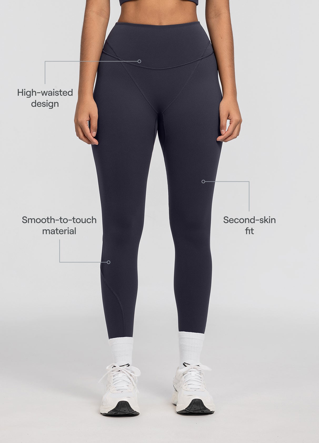 High-Waisted Stretch Performance Leggings | Charcoal