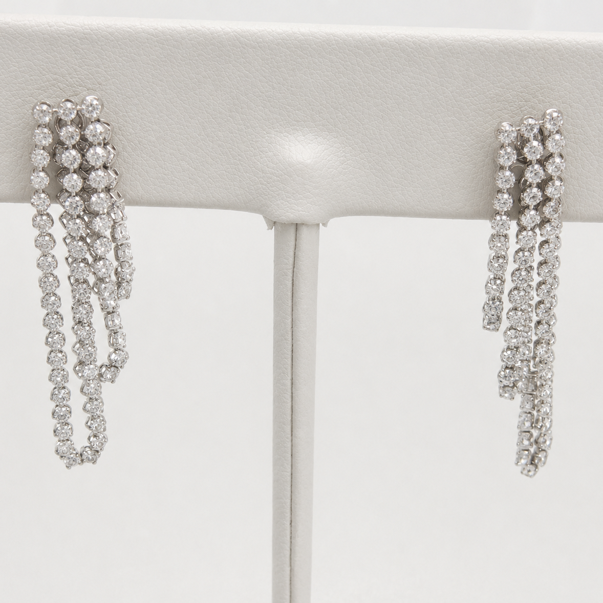 Front to Back Diamond Earrings | 14K White Gold | White Lab Diamond