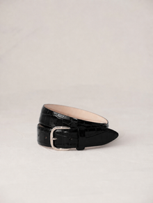 Jeanne Belt | Black Croco & Silver
