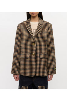 Check Wool Blazer | Chicory Coffee