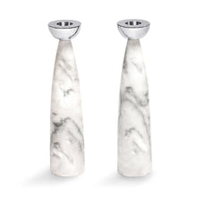 Coluna Candle Holders Marble & Silver - ANNA New York