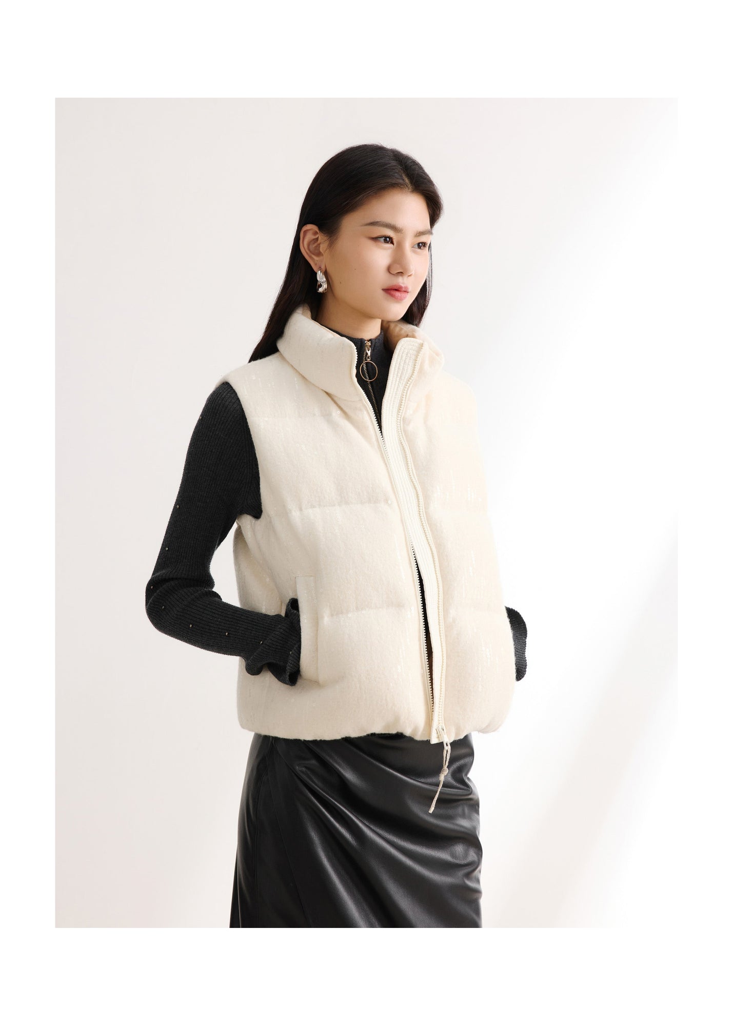 Contrast Sleeve Hoodie | Cream