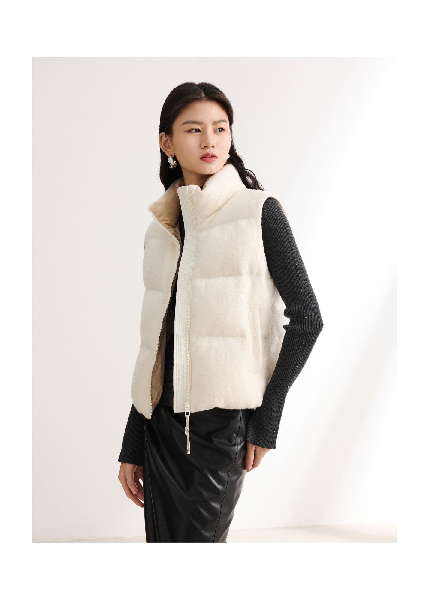 Contrast Sleeve Hoodie | Cream