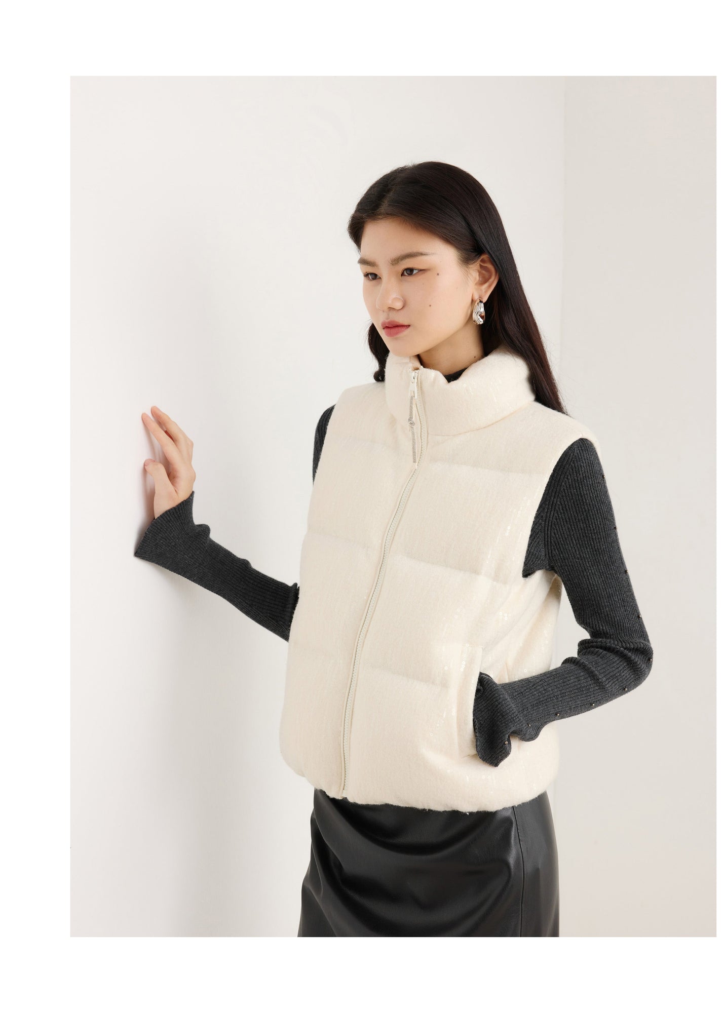 Contrast Sleeve Hoodie | Cream