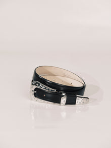 Colette Crystal Belt | Black & Silver