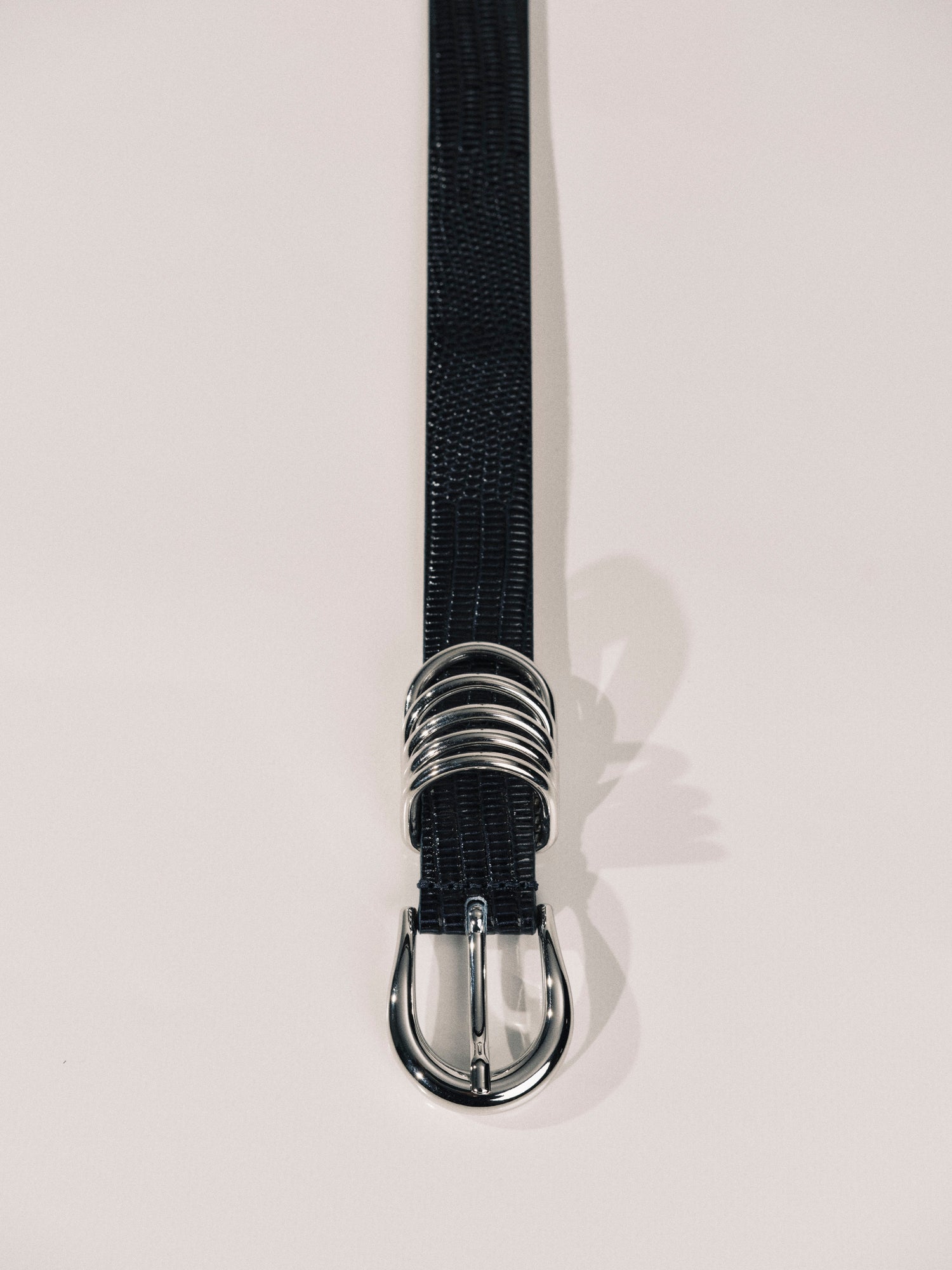 Hollyhock Belt | Navy Lizard & Silver