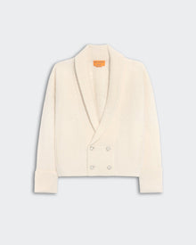 Cream Grizzly Le Jacket with heavy-weight fabric, dolman sleeves, double cuffed rib trim, and shawl collar detail