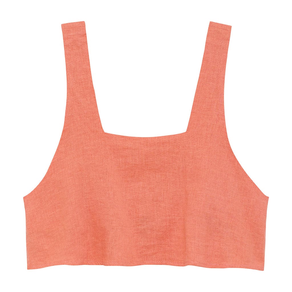 Square Neck Crop Top | Coral