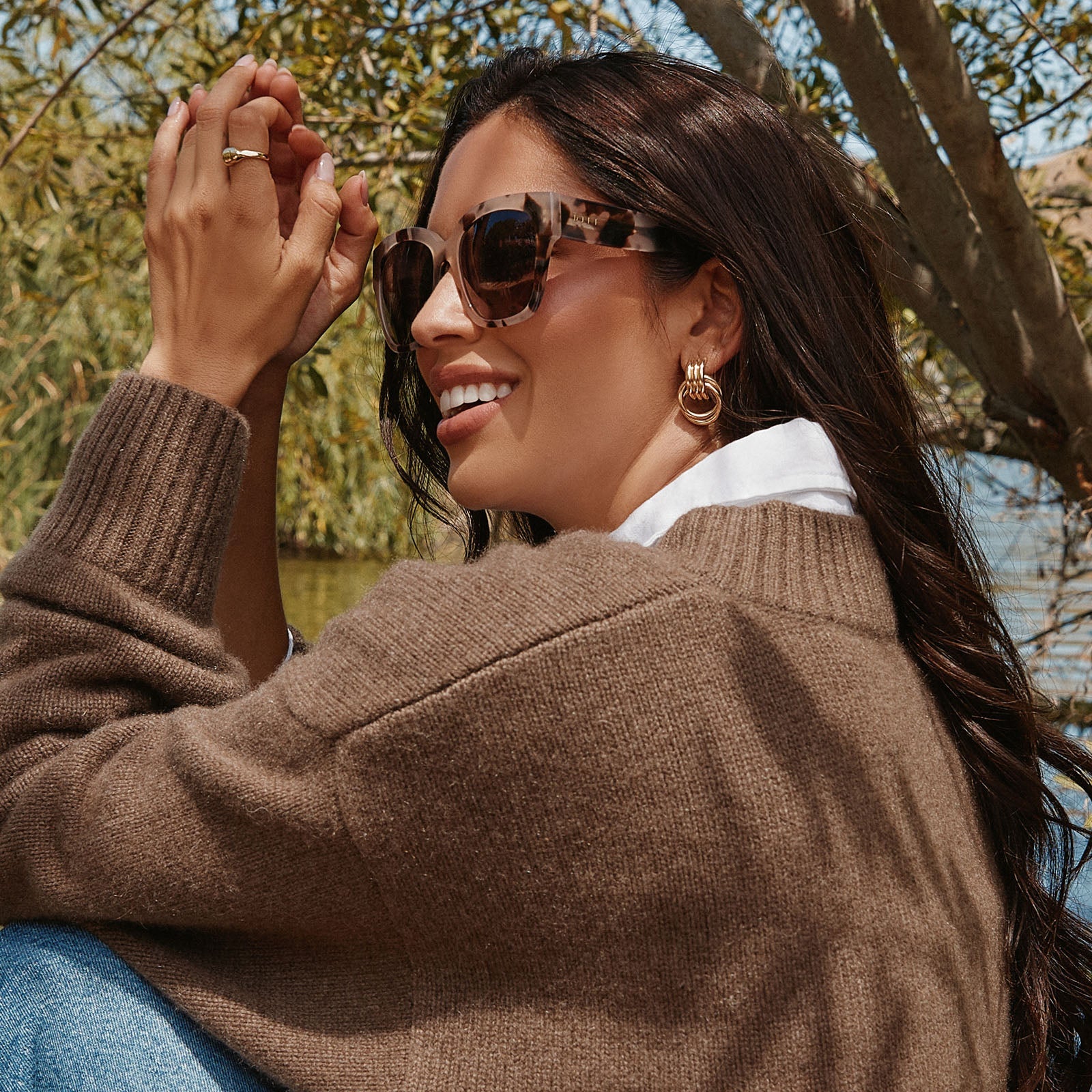 Womens | Bella II Sunglasses | Cream Tortoise | Grey Gradient Lenses