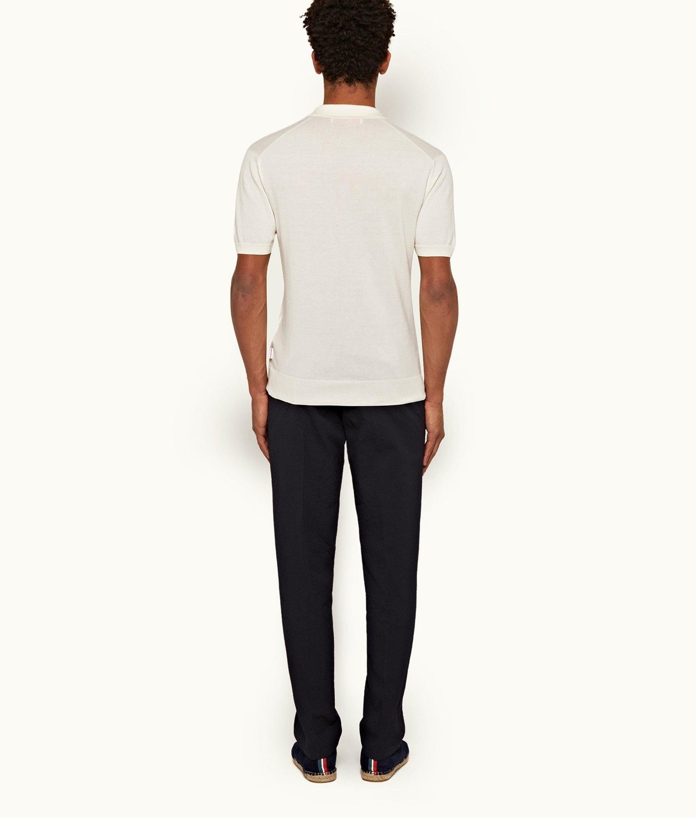Cornell Tapered Leg Seersucker Trousers | Night Iris