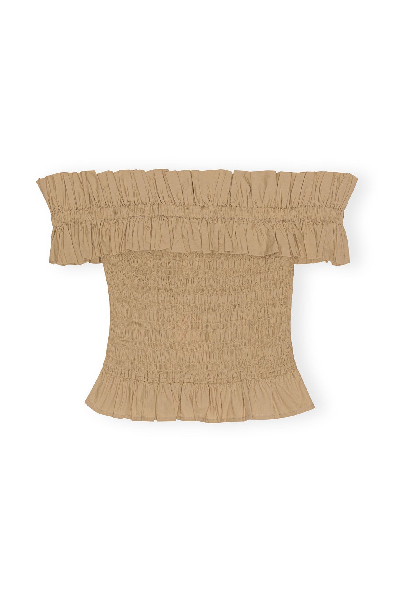 Cotton Poplin Off Shoulder Smock Top | Curds and Whey