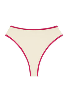Paula Bikini Bottom | Cream Raspberry Binded