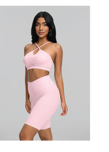 Criss-Cross Bra Top | Ballet Pink