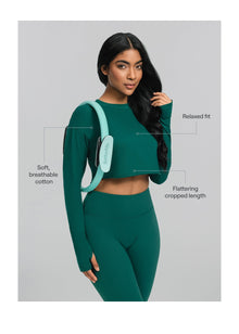 Cropped Long Sleeve | Dark Moss