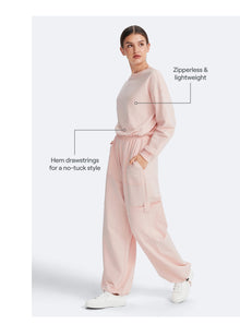 Cropped Sweatshirt with Drawstring | Marshmallow Pink
