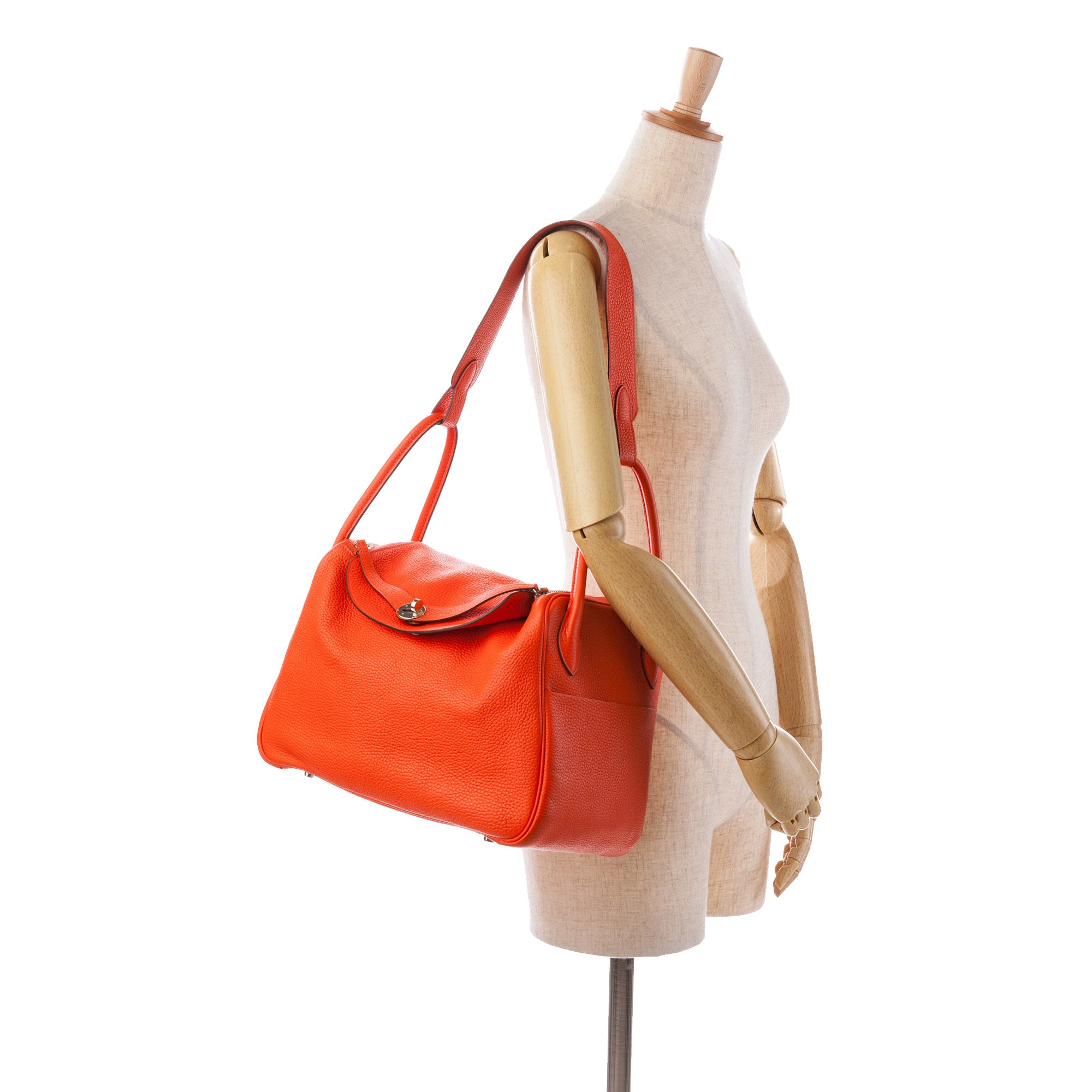 Hermes | Pre-Owned Clemence Lindy 34 | Orange