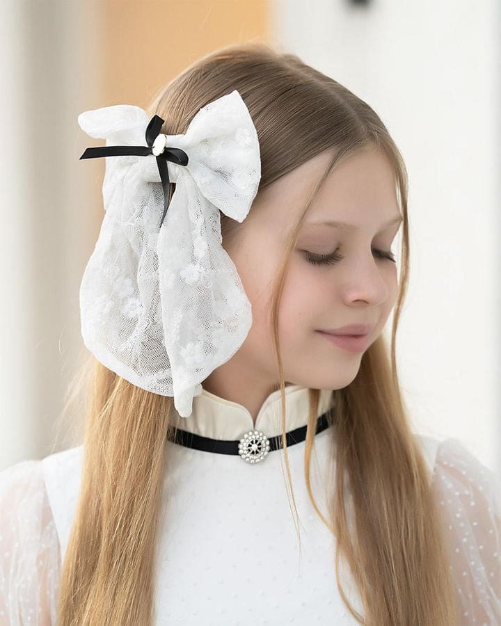 Embroidered Flower Hair Bows - Petite Maison Kids