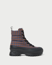 Color: Navy/Rust Plaid/Black