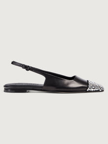 Tia w/ Crystals Slingback | Black W/ Crystals