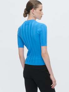 Deeda Crewneck Rib Sweater | Blue Sea