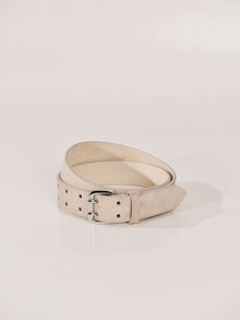 Mini Hutch Suede Belt | Blush & Silver