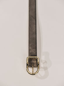 Mija Suede Belt | Light Grey & 24K Gold