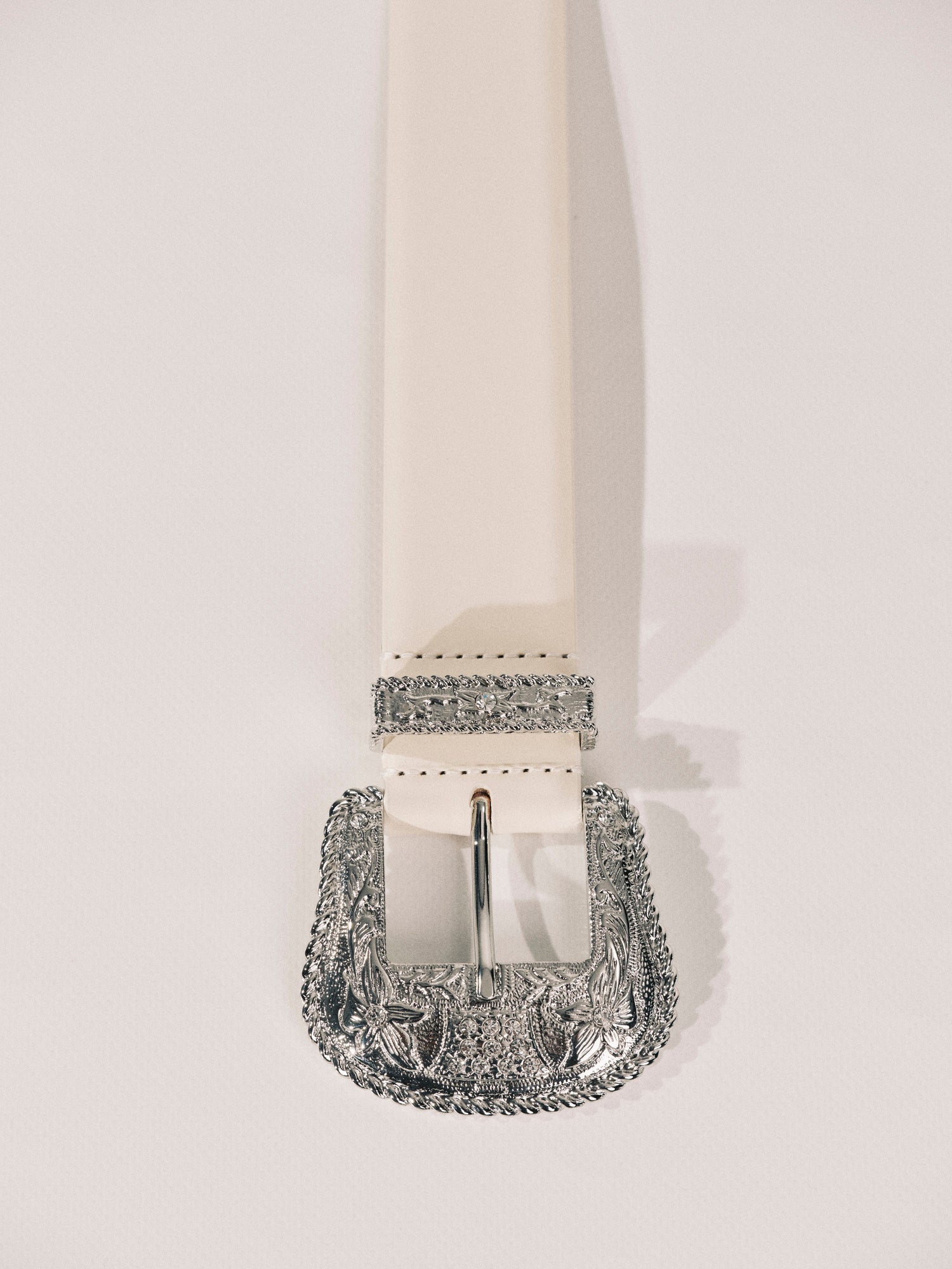 Western Etched Belt | Black & Silver
