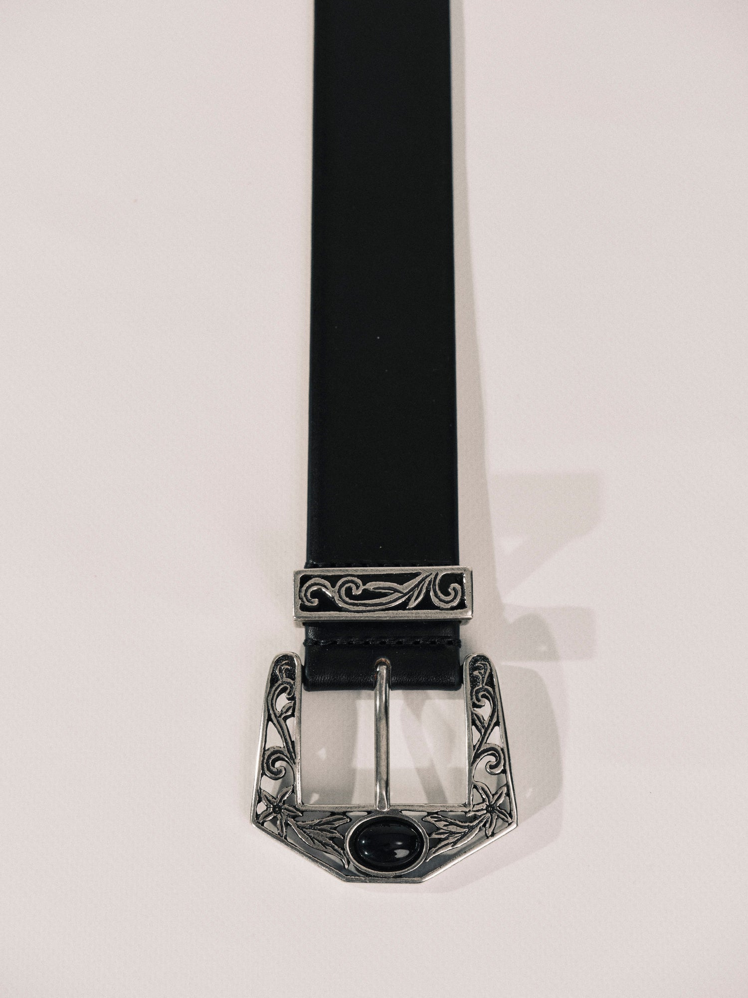 Western Inlay Belt | Black & Silver
