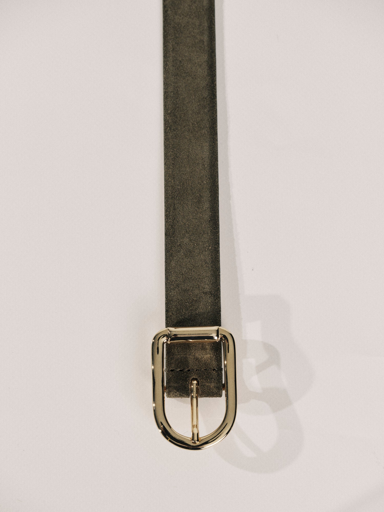 Mija Suede Belt | Olive & 24K Gold
