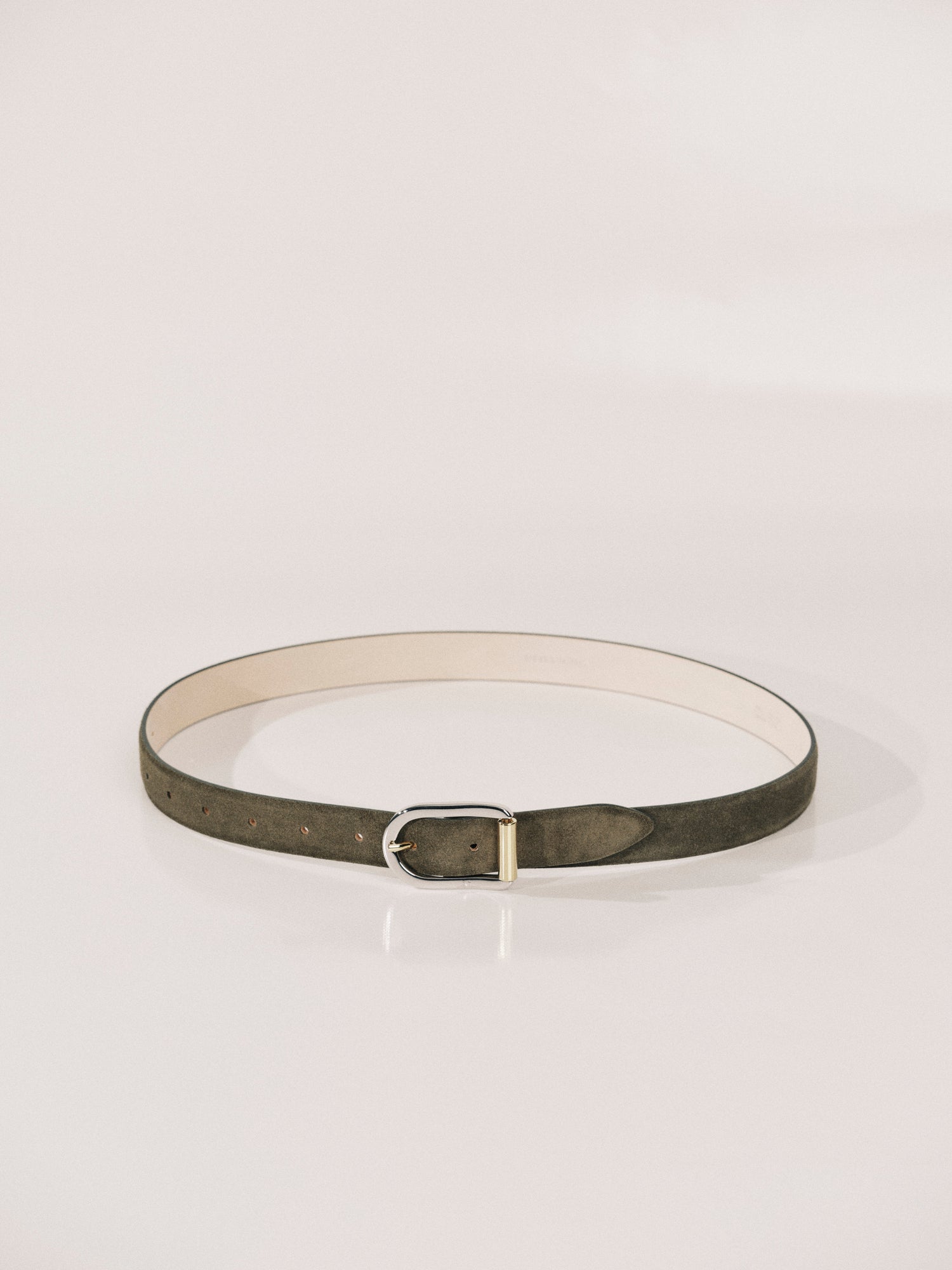 Mija Suede Belt | Olive & Silver & 24K Gold