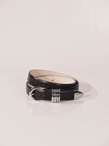 Hollyhock Dark Brown Eel Silver | Dark Brown Eel & Silver