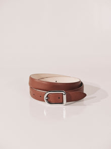 Mija Leather Belt | Camel Pebble & Silver